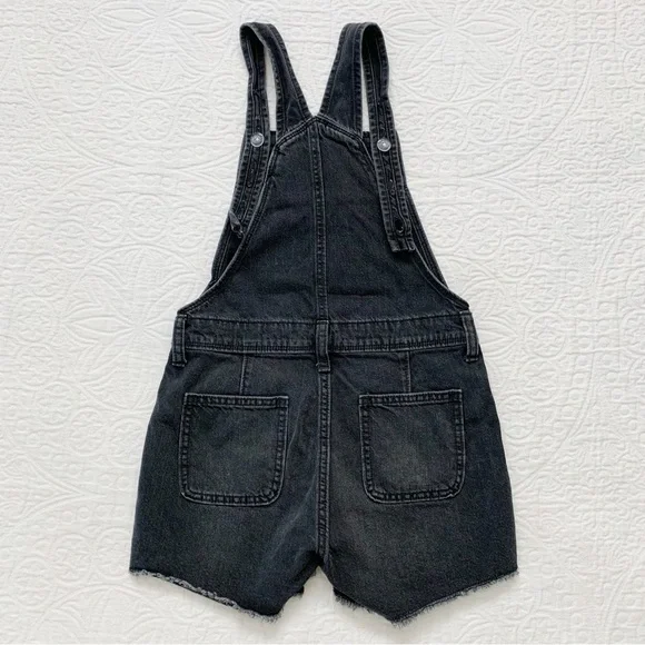Old Navy Girls' Raw Hem Jean Shortalls, Black - Picture 2 of 5